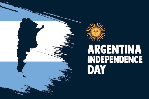 Día de la Independencia de Argentina con bandera de pinceles