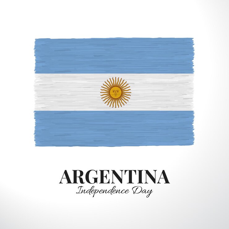 Día de la Independencia de Argentina Fondo con bandera