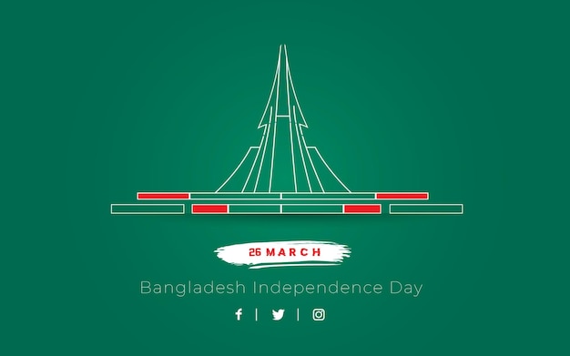 Vector día de la independencia de bangladesh 26 de marzo