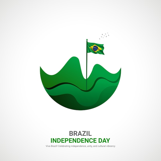 Vector día de la independencia de brasil día de la independencia de brasil anuncios creativos diseño de redes sociales post vector ilustración 3d