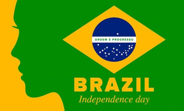 Día de la Independencia de Brasil Fiesta nacional Día de la libertad Bandera de Brasil Arte vectorial brasileño patriótico
