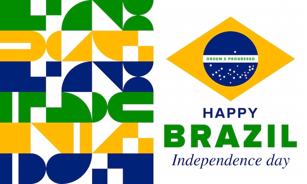 Vector día de la independencia de brasil fiesta nacional día de la libertad bandera de brasil arte vectorial brasileño patriótico