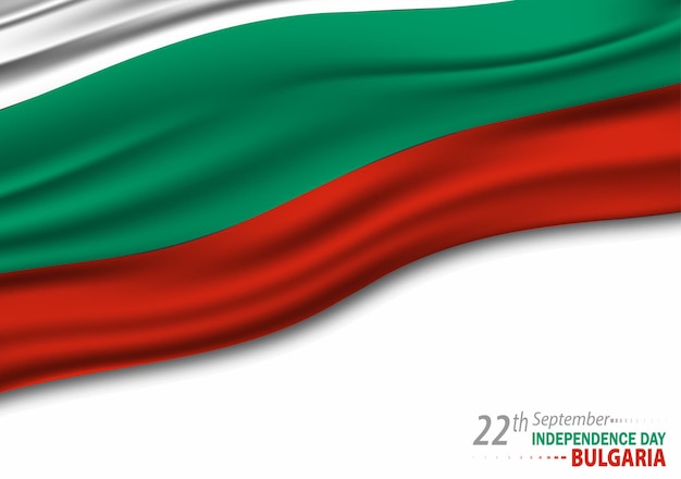 Día de la Independencia de Bulgaria 22 de septiembre Bandera ondeante Ilustración vectorial Día Nacional 3 de marzo