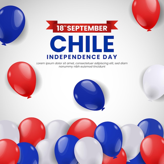 Día de la Independencia de Chile Fondo con plantilla de ilustración de globos