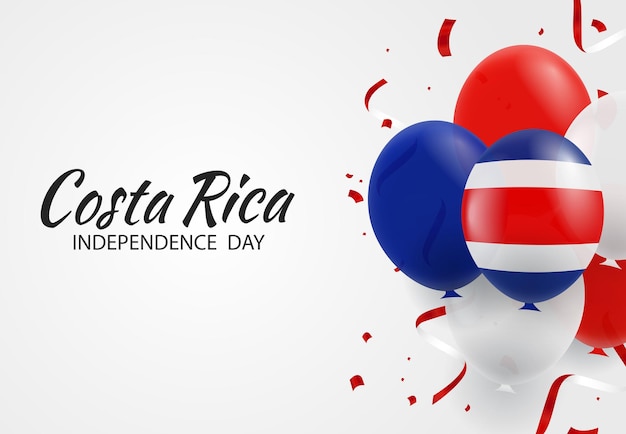 Vector día de la independencia en costa rica fondo con globos