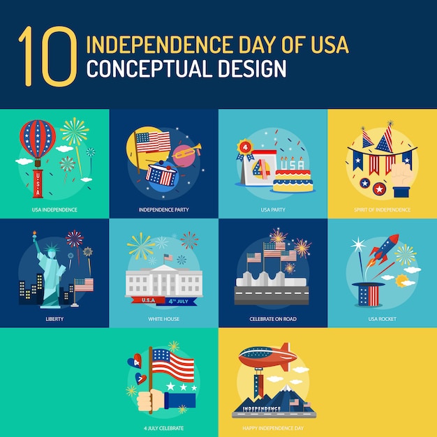 Día de la independencia de los ee. uu. diseño conceptual