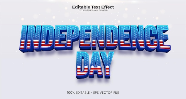 Vector día de la independencia efecto de texto editable en estilo de tendencia moderna