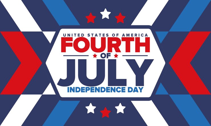 Vector día de la independencia en los estados unidos de américa cuarto de julio feliz fiesta 4 de julio bandera estadounidense