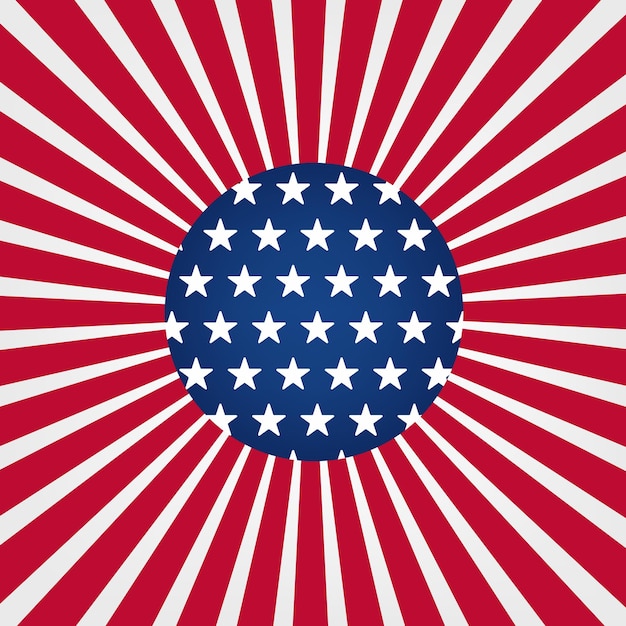 Día de la independencia de estados unidos con bandera de estados unidos y plantilla colorida de estilo vintage