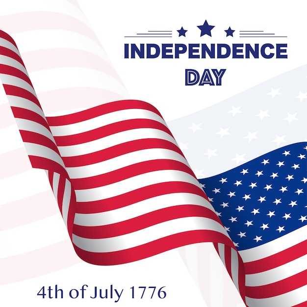 Día de la independencia de Estados Unidos fondo blanco