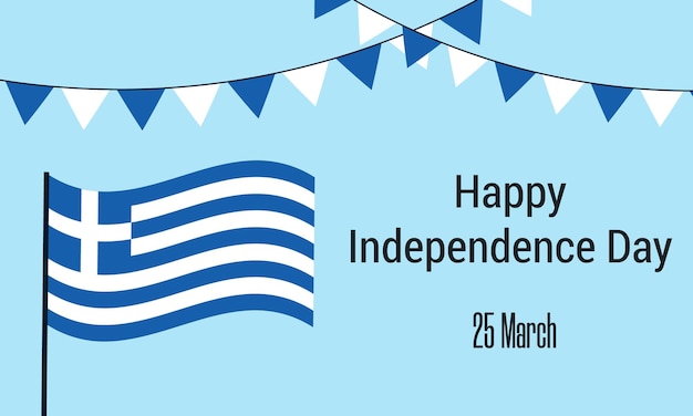 Día de la Independencia de Grecia Ilustración vectorial de la fiesta nacional griega el 25 de marzo para la tarjeta de volante de cartel de impresión de pancarta