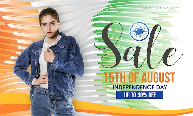 Día de la independencia india diseño de banner de venta