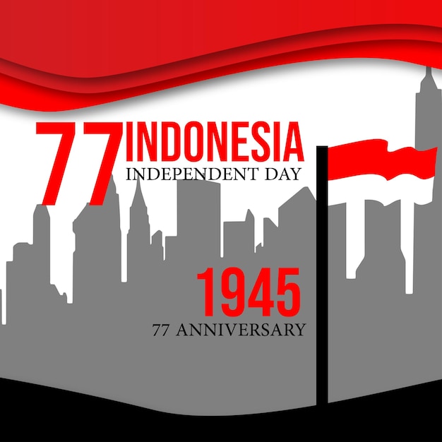 Vector día de la independencia indonesia 77º independiente