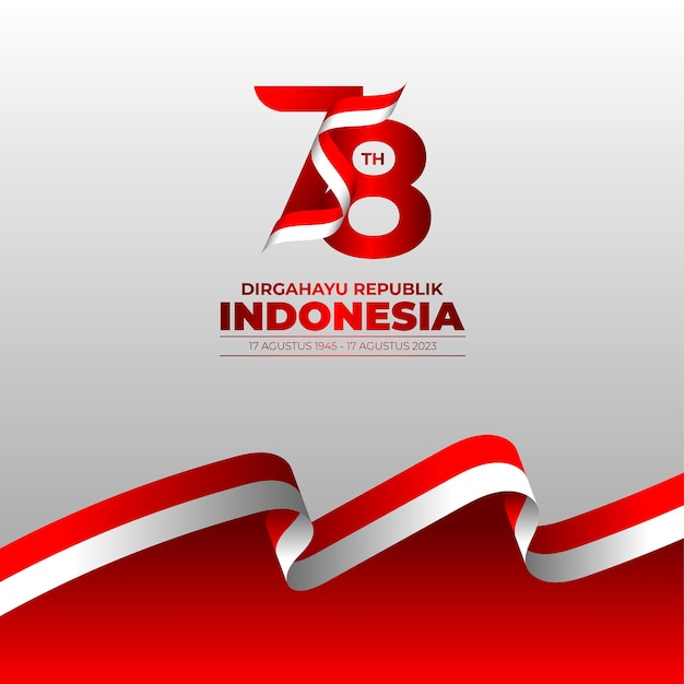 Día de la Independencia de Indonesia con ilustración de logotipo