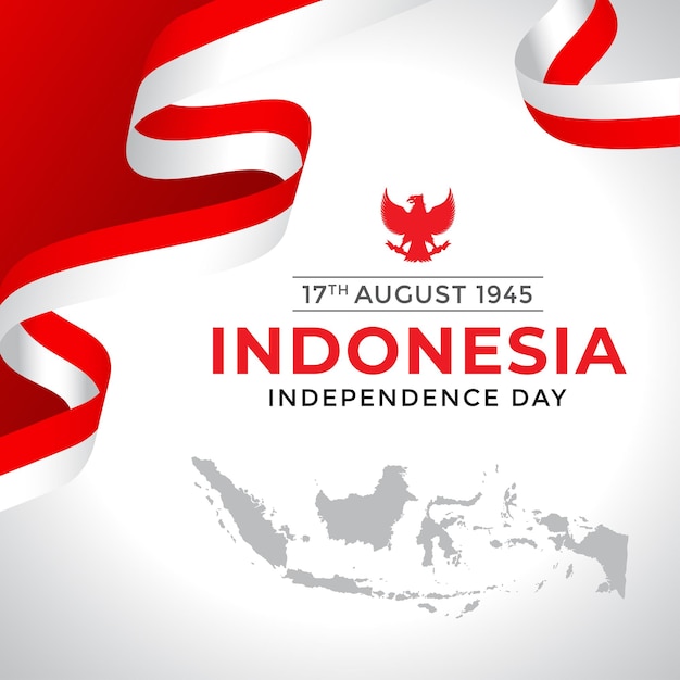 Vector día de la independencia de indonesia o la libertad de indonesia antecedentes y antecedentes merah putih