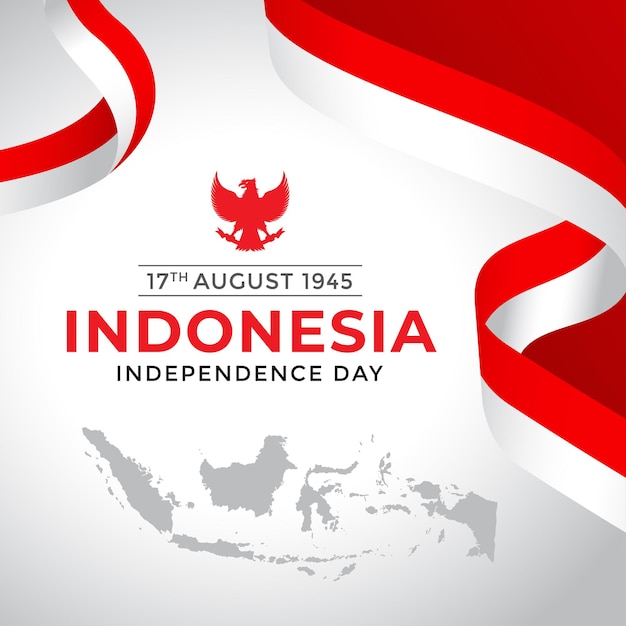 Vector día de la independencia de indonesia o la libertad de indonesia antecedentes y antecedentes merah putih