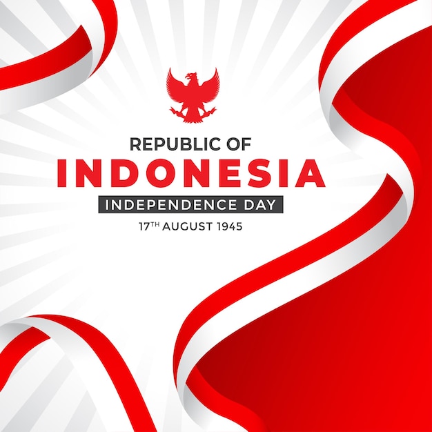 Vector día de la independencia de indonesia o la libertad de indonesia antecedentes y antecedentes merah putih