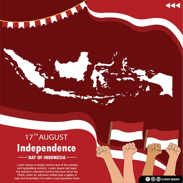 Vector día de la independencia de indonesia