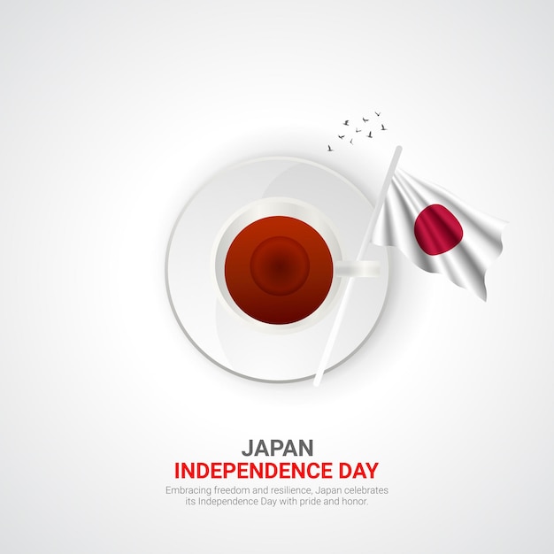 Día de la Independencia de Japón Diseño de anuncios creativos 11 de febrero Ilustración 3D vectorial