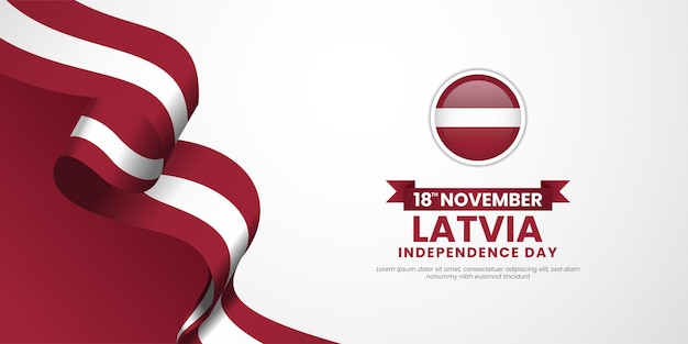 Día de la Independencia de Letonia Celebración del 18 de noviembre Diseño de fondo con área en blanco