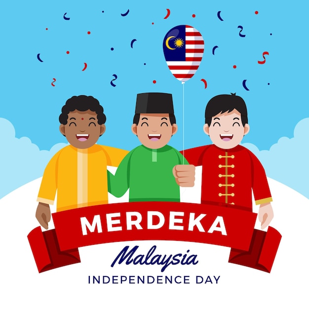 Día de la independencia de malasia ilustrado