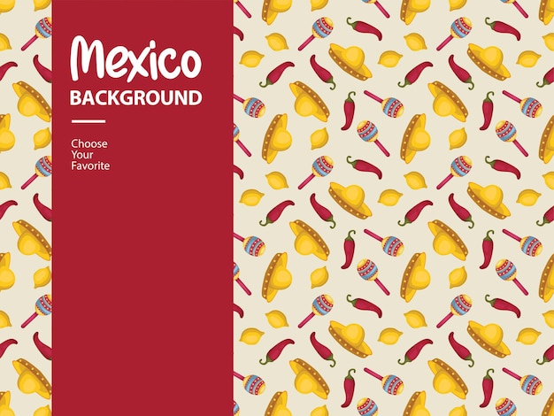 Día de la Independencia de México fiesta turística patrón de vacaciones ilustración de fondo tradicional mexicano