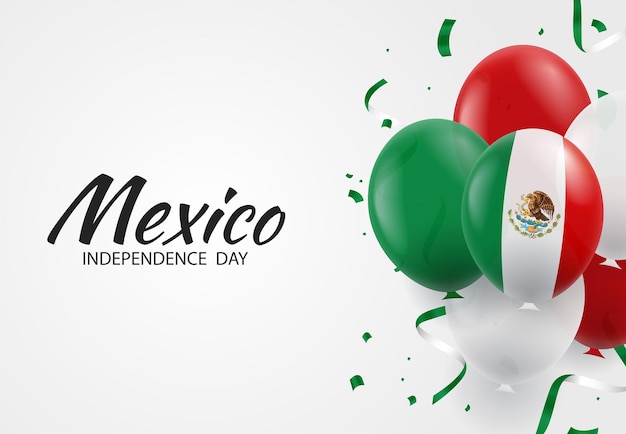 Día de la Independencia de México Fondo con globos