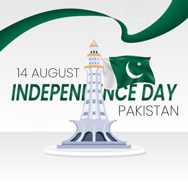 Día de la Independencia Nacional de Pakistán Resumen Ilustración vectorial