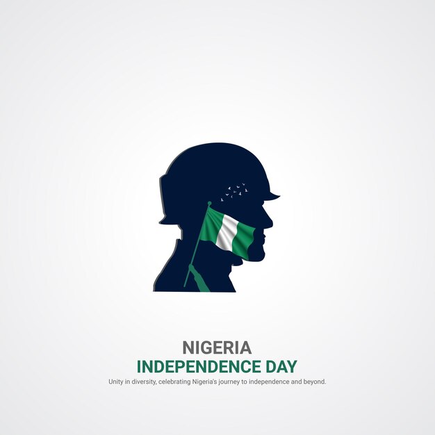 Día de la Independencia de Nigeria El día de la independencia de Nigeria Diseño de anuncios creativos Medios sociales Post vectorial Ilustración 3D