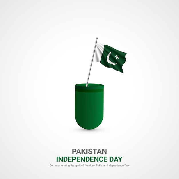 día de la independencia de pakistán día de la Independencia de pakistán anuncios creativos diseño de post vector ilustración 3D
