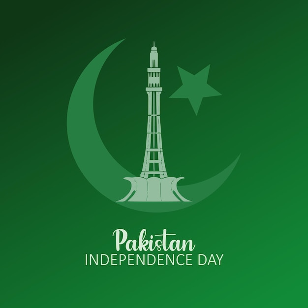 Día de la independencia de pakistán feliz vector del día de pakistán