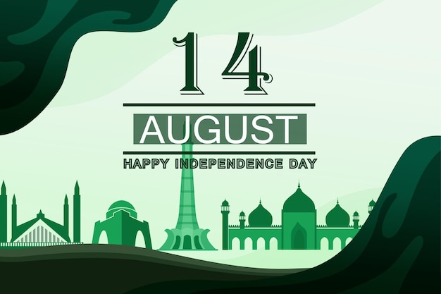 Vector día de la independencia de pakistán