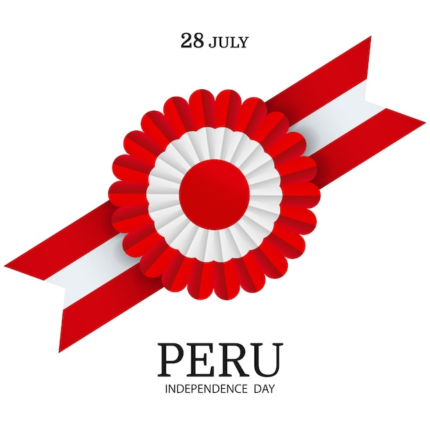 Vector día de la independencia del perú. сockade símbolo nacional del perú.