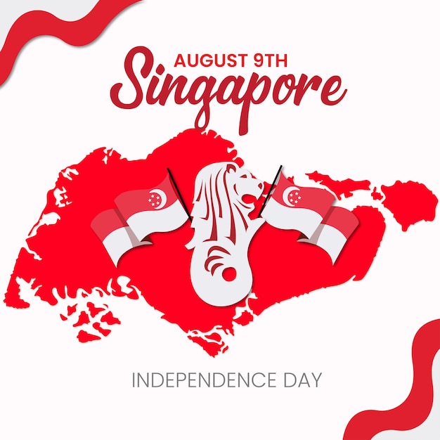 Vector día de la independencia de singapur
