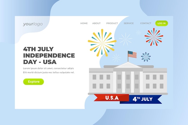 Día de la independencia - vector landing page