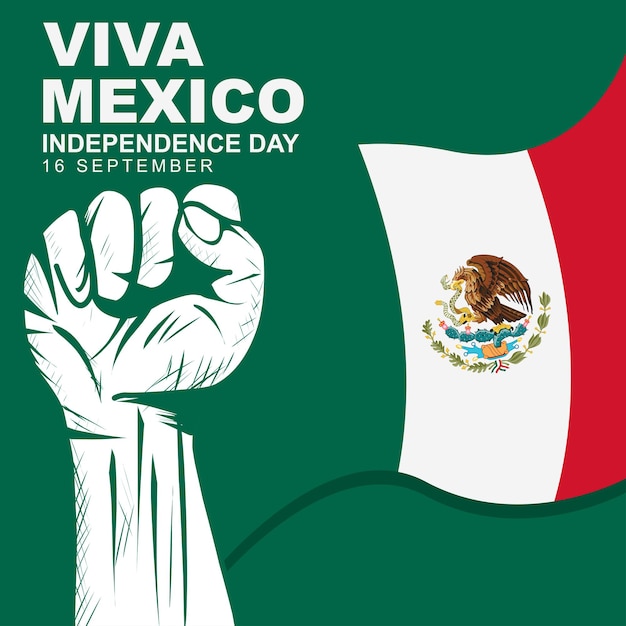 Día de la independencia de viva méxico celebrado cada año el 16 de septiembre día de la independencia cartel de tarjeta de felicitación diseño de ilustración vectorial