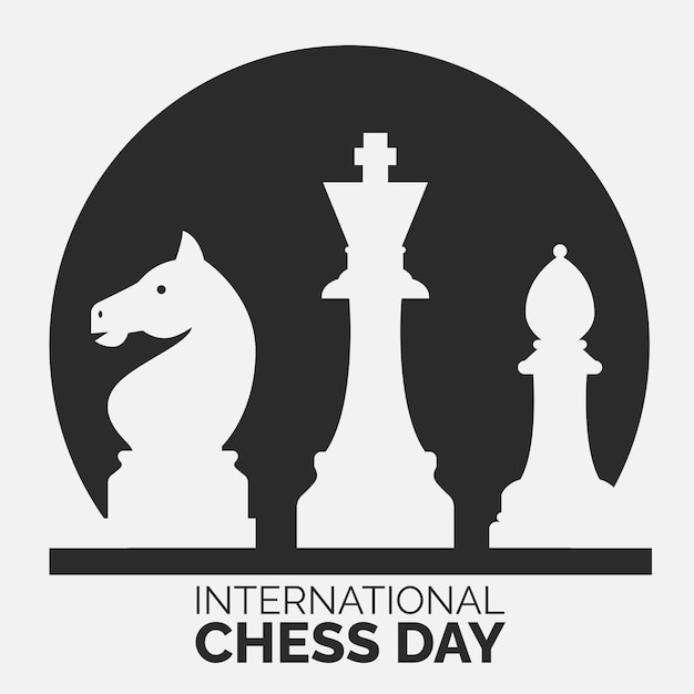 Día internacional del ajedrez para el estandarte de las redes sociales