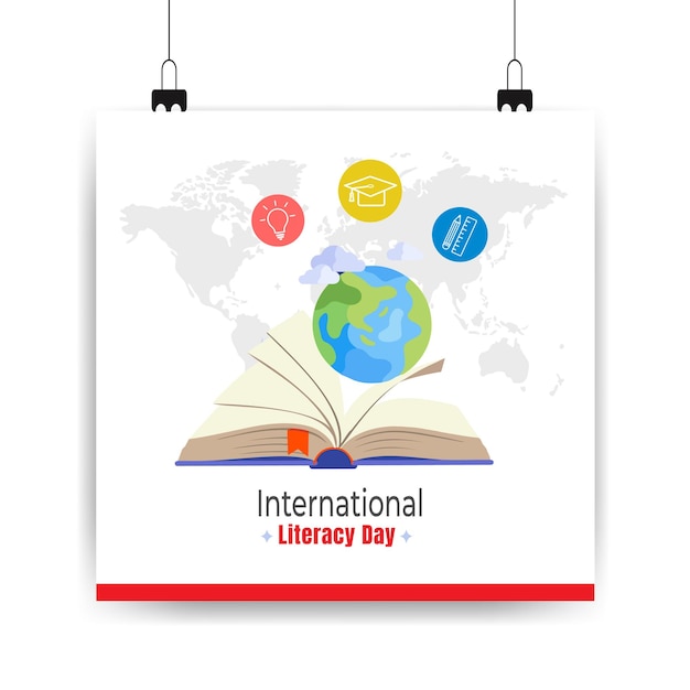 Vector día internacional de la alfabetización