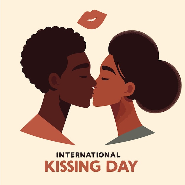 Vector el día internacional del beso de illustrasi