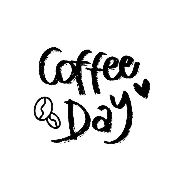 Día internacional del café ilustración letras dibujadas a mano