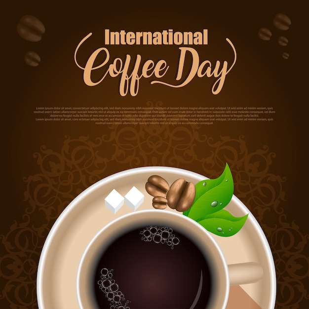 Vector dia internacional del cafe