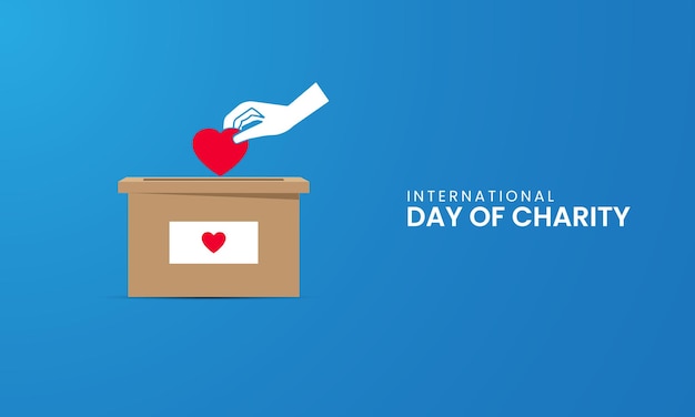 Vector día internacional de la caridad día de la caridade diseño de ilustraciones en 3d