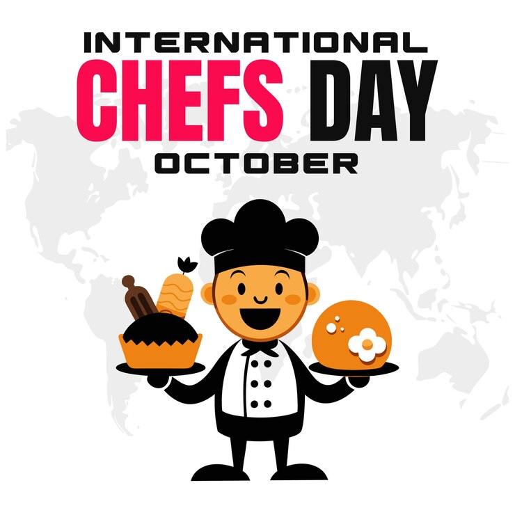 Vector día internacional de los chefs artes culinarias vectoriales y diseño de aprecio al chef