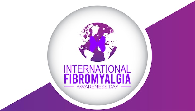 Vector el día internacional de concienciación sobre la fibromialgia se celebra cada año en mayo