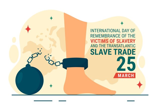 Día Internacional de Conmemoración de las Víctimas de la Esclavitud y el Vector Esclavo Transatlántico Ilustración para combatir la trata de personas