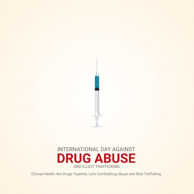 Vector día internacional contra el abuso y el tráfico ilícito de drogas 26 de junio