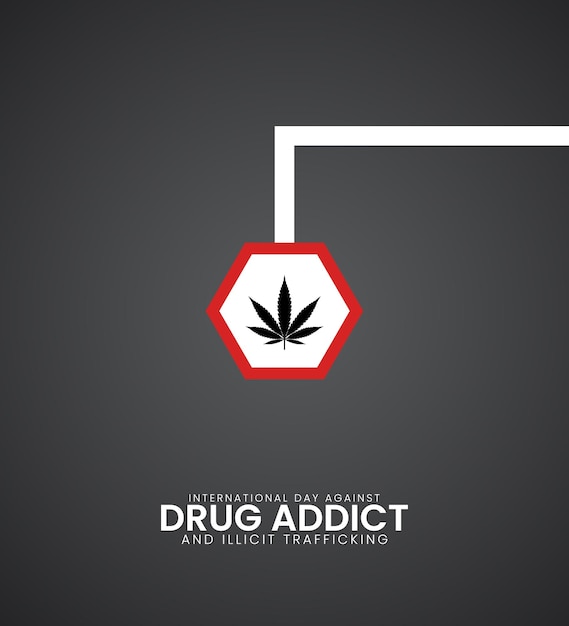 Día internacional contra el adicto a las drogas diseño de carteles para el día del adicto al droga en las redes sociales