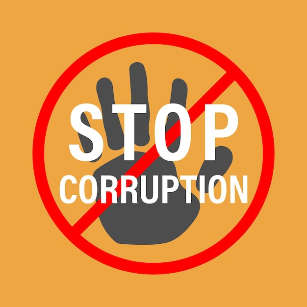 Día Internacional contra la Corrupción Ilustración de vector de mano Pósters de pancartas y fondo