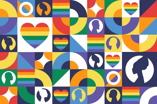 Día Internacional contra la Homofobia, la Transfobia y la Bifobia 17 de mayo Patrón geométrico sin costuras Plantilla para cartel de cartel de fondo Ilustración vectorial EPS10