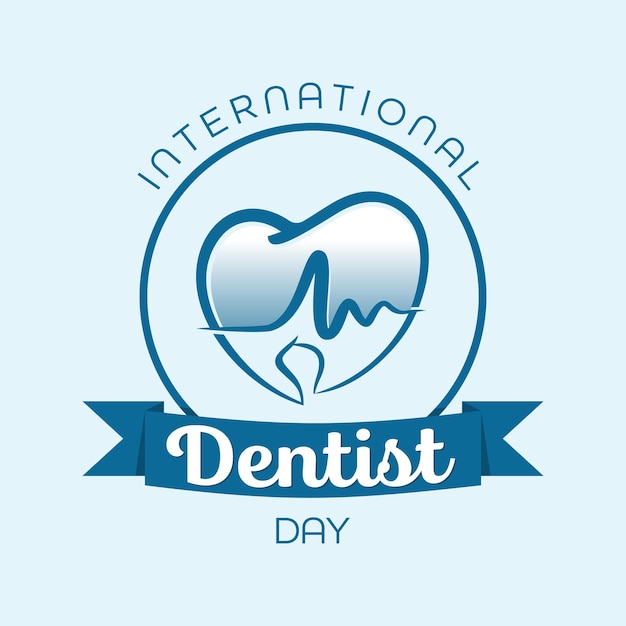 Día internacional del dentista fondo de ilustración vectorial